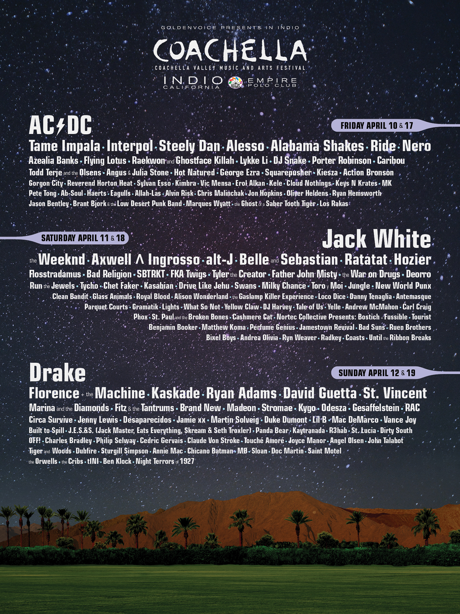 coachella 2015 lineup- Click to Enlarge