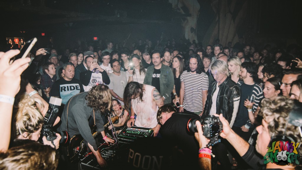 A Place to Bury Strangers on the floor of The Fonda Theater