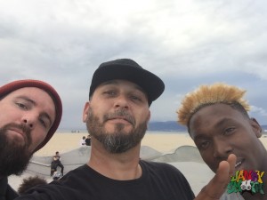 Travis Moore, Danny Baraz and Leandre Sanders at Makaha Bowl Jam and Food Drive