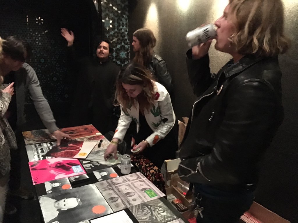 Ty Segall at Teragram Ballroom Merch Booth photo by Brent Smith