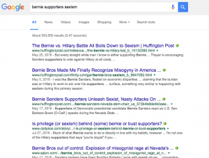 Google Screenshot Sanders/Sexism