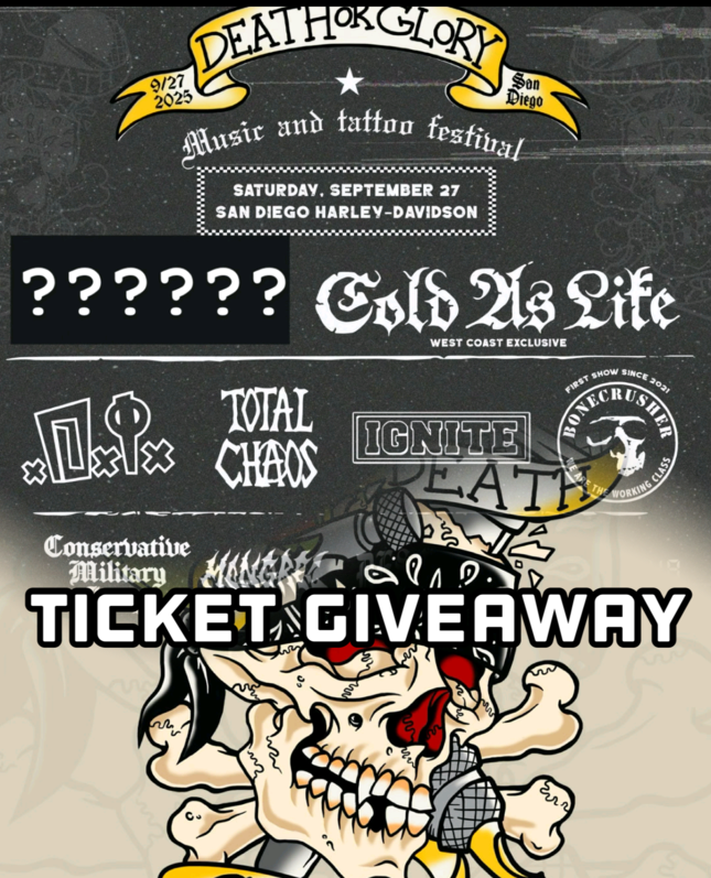Death Or Glory Fest San Diego- Mystery Headliner giveaway
